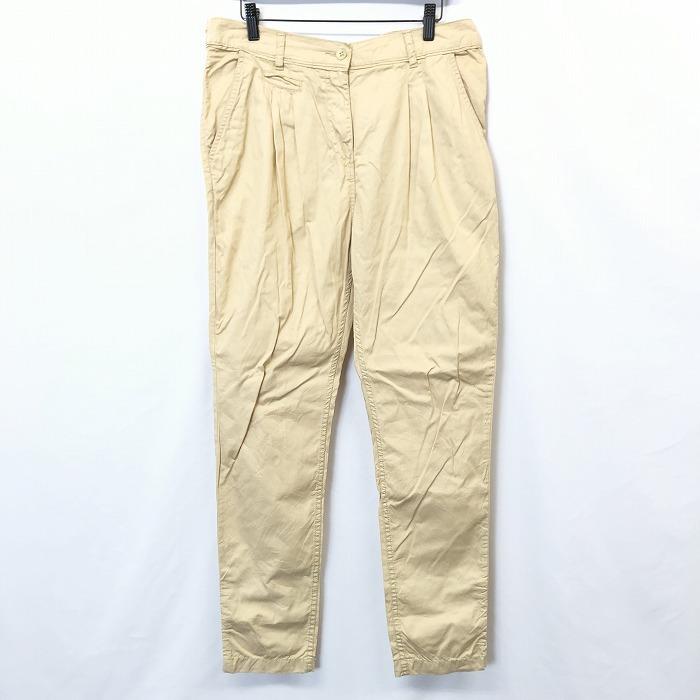 H M エイチアンドエム 10 レディース 女性 若干薄手 パンツ テーパード 2タック ジップフライ 無地 ロング 綿100 イエローベージュ系 Pl042 Undo Rowa ヤフー店 通販 Yahoo ショッピング
