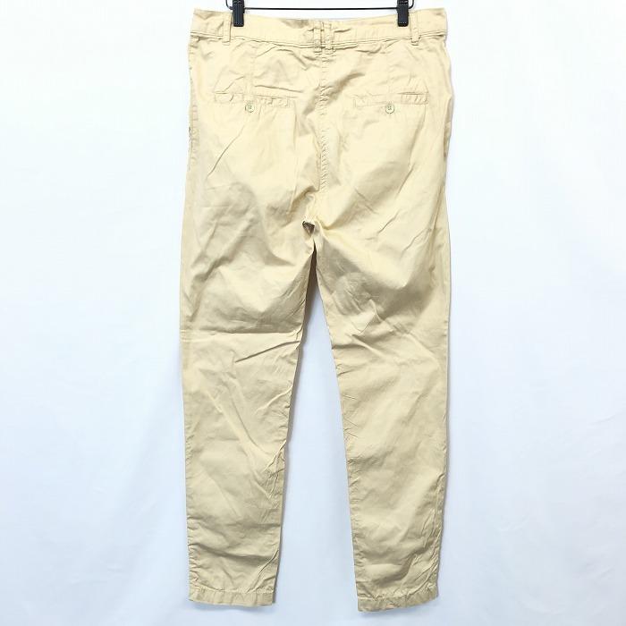 H＆M エイチアンドエム 10 レディース 女性 若干薄手 パンツ テーパード 2タック ジップフライ 無地 ロング 綿100% イエローベージュ系 | H&M | 01