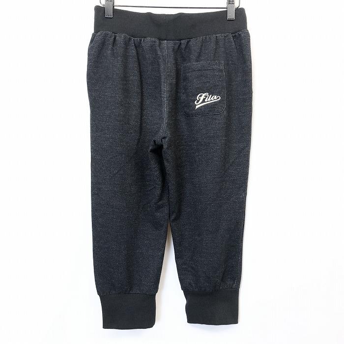 フィラ FILA スウェット クロップド ジョガーパンツ イージーパンツ 裏毛 ウエストにゴムと紐 綿100% S 杢ブラック メンズ(レディース？) | FILA | 01