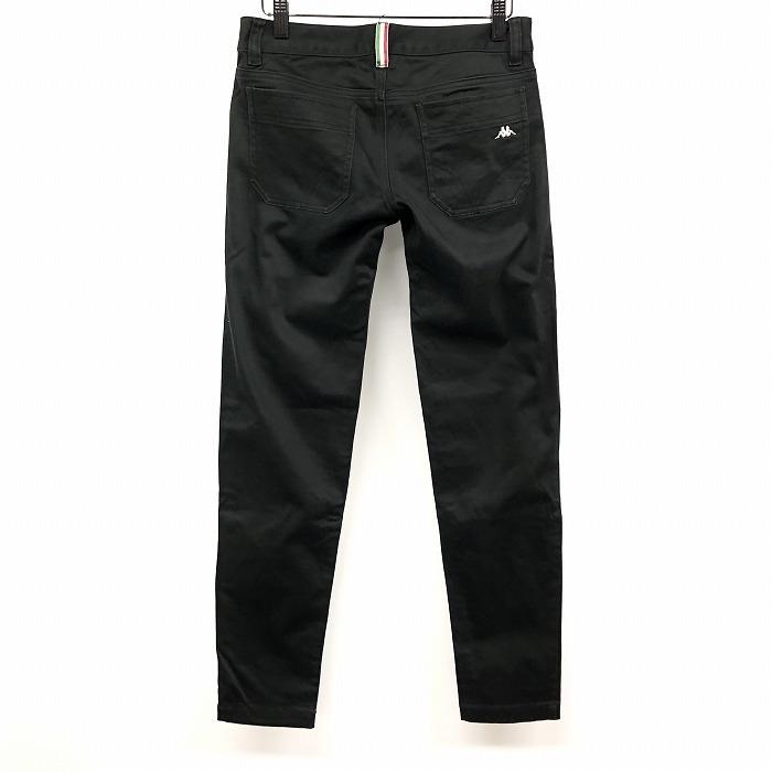 カッパ KAPPA スキニーパンツ ハートのスパンコールワッペン 少しストレッチ ロゴ刺繍 綿×ポリウレタン S 7 ブラック 黒 レディース 女性 | Kappa | 02