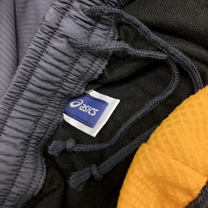 asics アシックス O XL 2L メンズ 男性 中綿 スポーツ パンツ テーパード ウエストにゴムと紐 裾ジップ ポリ100% グレーネイビー系 紺系 | ASICS | 02