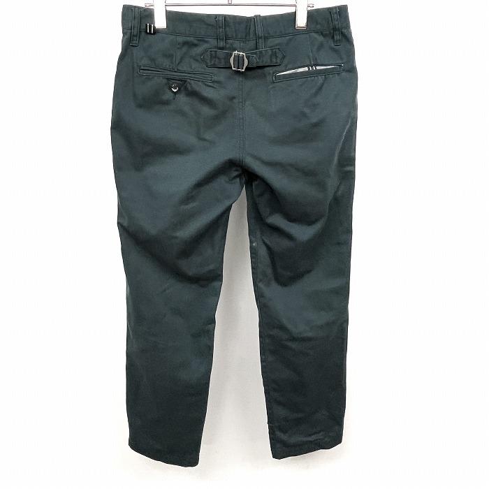 THE SHOP TK MIXPICE ザ・ショップ ティーケー ミクスパイス L メンズ チノパンツ 裾にストライプ柄裏地 シンチバック ポリ×綿 杢グリーン | THE SHOP TK | 01