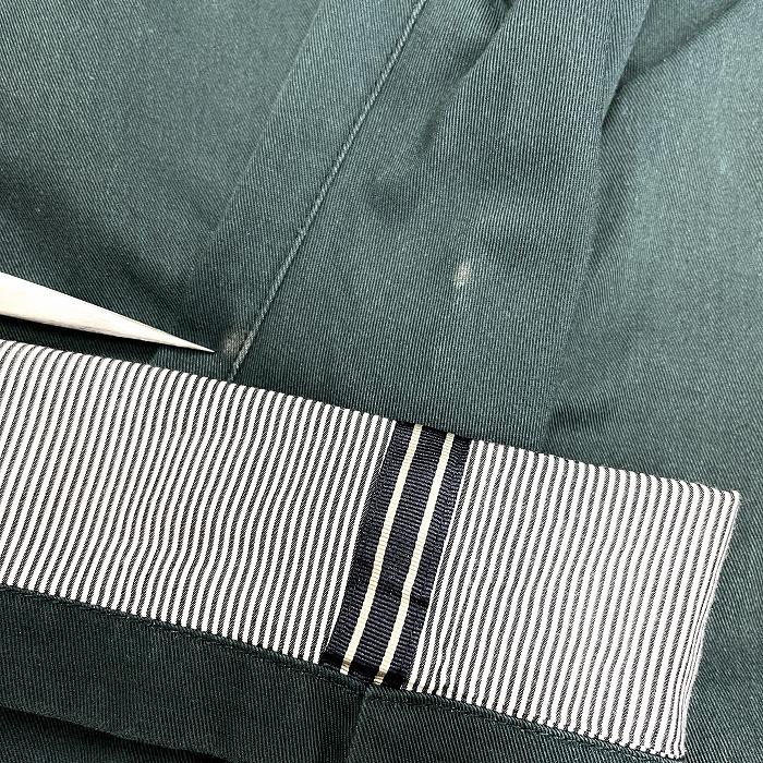 THE SHOP TK MIXPICE ザ・ショップ ティーケー ミクスパイス L メンズ チノパンツ 裾にストライプ柄裏地 シンチバック ポリ×綿 杢グリーン | THE SHOP TK | 02