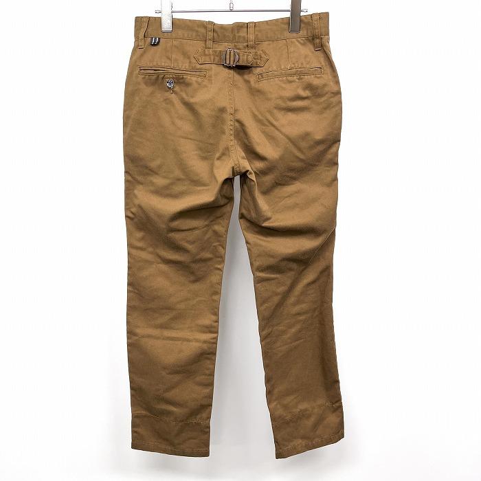 ザ・ショップ ティーケー ミクスパイス THE SHOP TK MIXPICE チノパンツ 裾にストライプ柄裏地 シンチバック ポリ×綿 M ブラウン メンズ | THE SHOP TK | 01