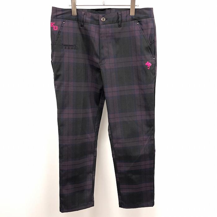 kissmark（キスマーク） ゴルフ パンツ チェック テーパード ロゴ刺繍