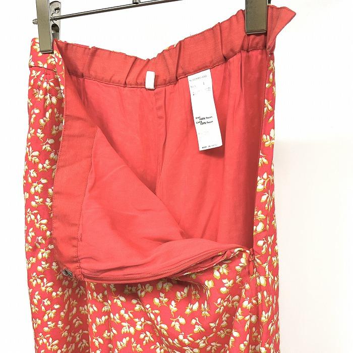 SLY スライ 薄手 フレア ワイドパンツ 花柄 裏地付き ウエストゴム  