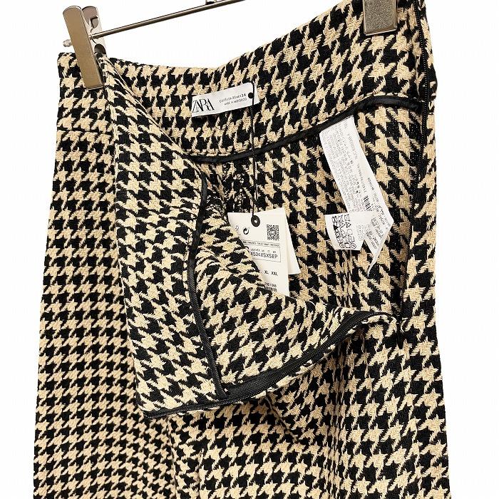 ZARA ザラ 【新品】ZARA ワイドパンツ 千鳥格子 ストレート サイド