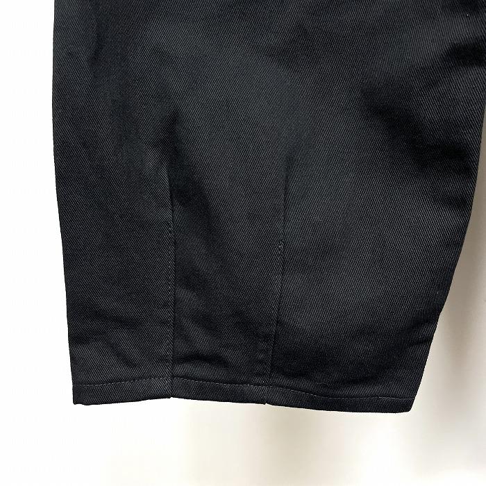 【新品】Dazy ワイドパンツ カラーデニム 裾タック テーパード 無地 ジップフライ 綿100% コットン100% M ブラック 黒 レディース |  | 02