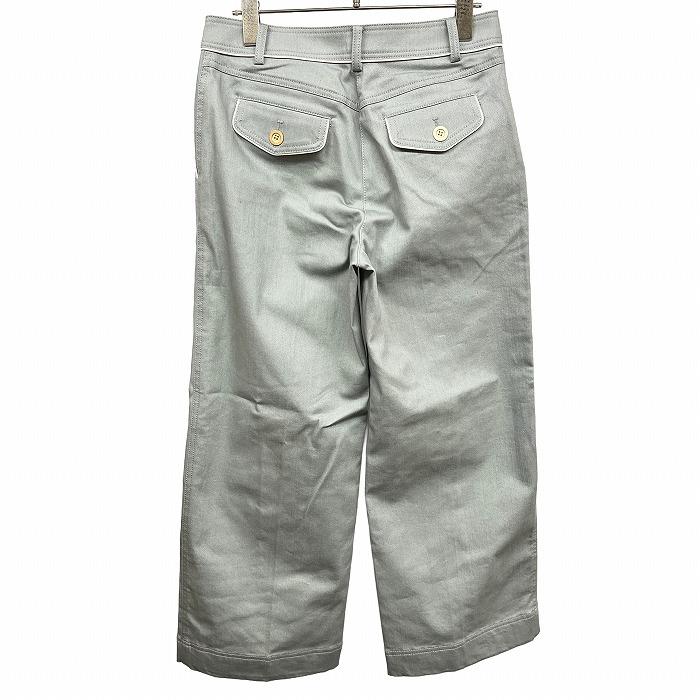 JUDY COLLECTION ワイドパンツ センターシーム ストレート ストレッチ 綿×ポリウレタン 38 ヘザーブルーグリーン 青緑系 レディース | ジュディ | 01