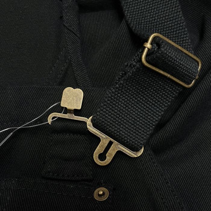 ジャバ 【新品】JaVa オーバーオール サロペット ワイド パンツ テーパード 両サイドにボタン ファスナー無し 綿100% M 黒 レディース | Java | 03