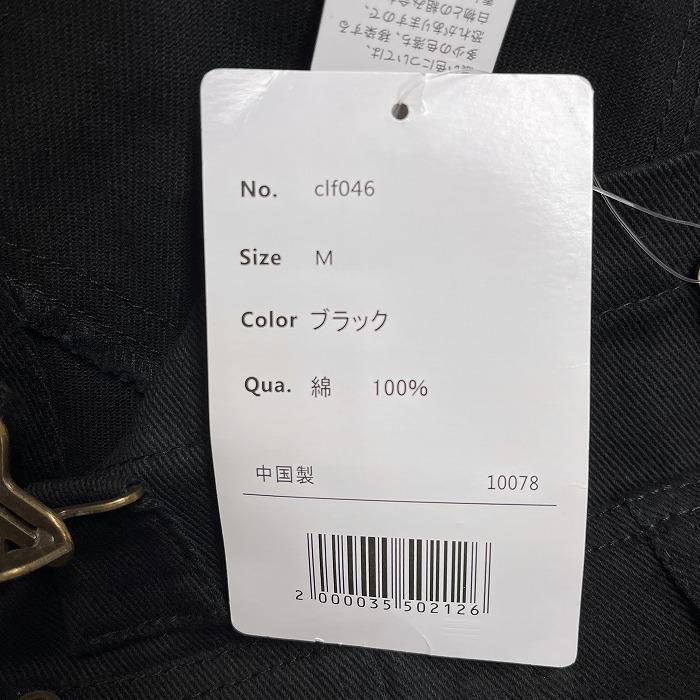 ジャバ 【新品】JaVa オーバーオール サロペット ワイド パンツ テーパード 両サイドにボタン ファスナー無し 綿100% M 黒 レディース | Java | 04