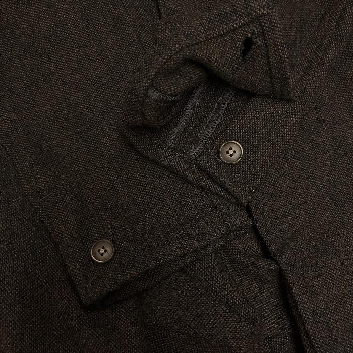 REIGN 起毛 スキニーパンツ ボタンフライ テーパード 裾ボタン 無地 ウール×ポリ(ラベル：牛革) 26 杢ブラウン メンズ(レディース？) | RAEN | 02