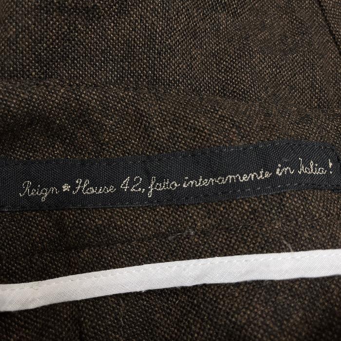 REIGN 起毛 スキニーパンツ ボタンフライ テーパード 裾ボタン 無地 ウール×ポリ(ラベル：牛革) 26 杢ブラウン メンズ(レディース？) | RAEN | 06