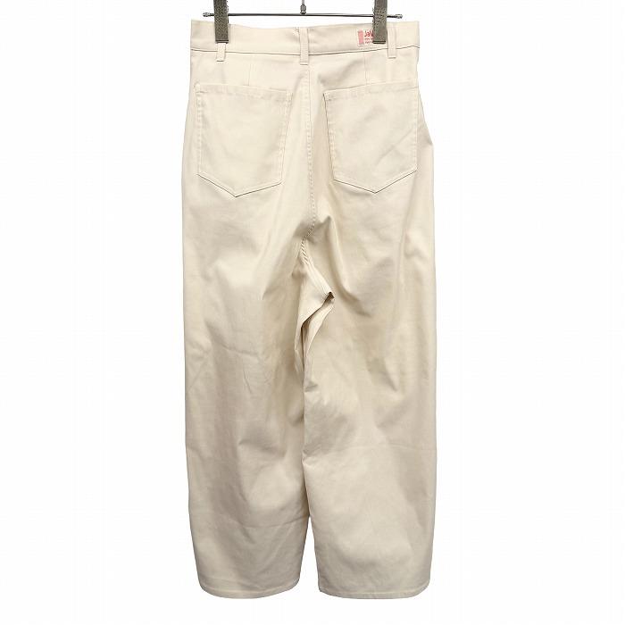 ジャバ JaVa ワイドパンツ 無地 2タック ストレッチ ジップフライ ポリエステル×レーヨン×ナイロン×ポリウレタン L ベージュ レディース | Java | 01