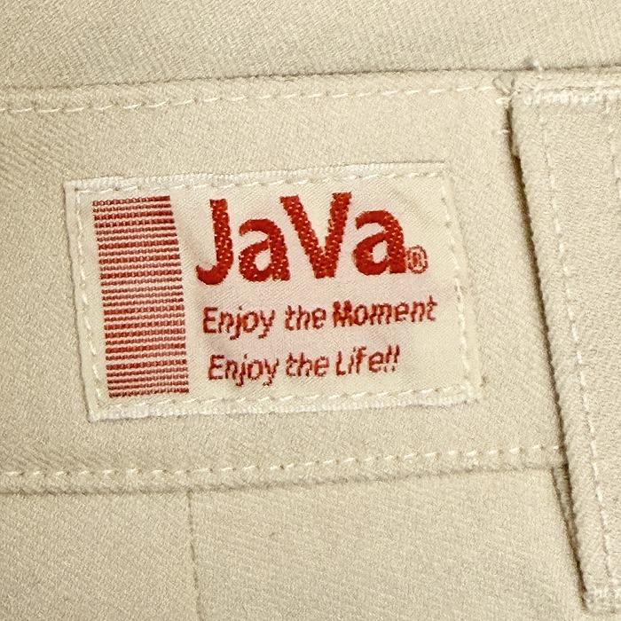 ジャバ JaVa ワイドパンツ 無地 2タック ストレッチ ジップフライ ポリエステル×レーヨン×ナイロン×ポリウレタン L ベージュ レディース | Java | 02