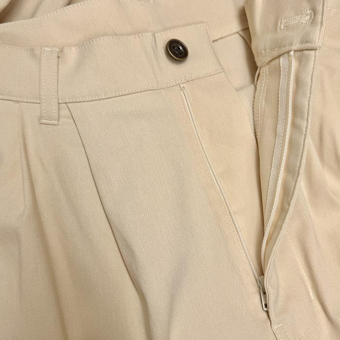 ジャバ JaVa ワイドパンツ 無地 2タック ストレッチ ジップフライ ポリエステル×レーヨン×ナイロン×ポリウレタン L ベージュ レディース | Java | 03
