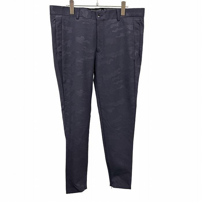 ザラ ZARA 迷彩柄 テーパードパンツ 裾ジップ ストレッチ ジップポケット ナイロン×ポリウレタン [EUR46/USA36/MEX36] ネイビー 紺 メンズ | ZARA