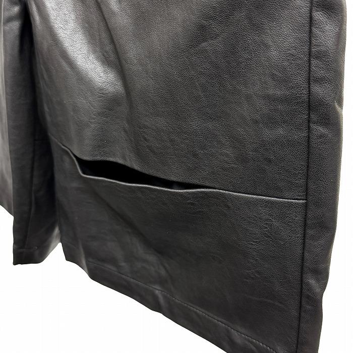 ジーナシス 【新品】 ヴィーガンレザー ハーフパンツ ショートパンツ 左ひざにスリット ウエストゴム 裏地付き 合成皮革 F 黒 レディース | JEANASIS | 01