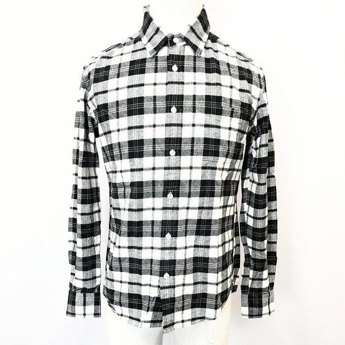 Global Work グローバルワーク M メンズ チェックシャツ 微起毛 長袖 胸ポケット付き レギュラーカラー 服 綿100 オフホワイト ブラック Sl Undo Rowa ヤフー店 通販 Yahoo ショッピング
