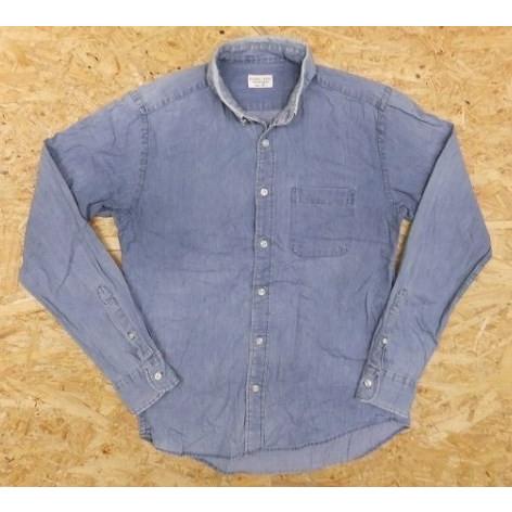 Global Work グローバルワーク M メンズ シャツ 長袖 プラケットフロント ボタンダウン 胸ポケット付き 無地 ラウンドテール ブルー 青 Sl Undo Rowa ヤフー店 通販 Yahoo ショッピング