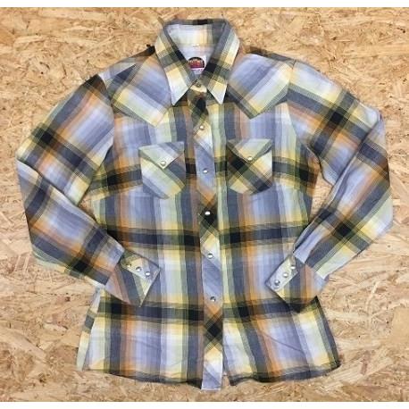 70s miller ミラー ウエスタンシャツ チェーンステッチ ブラウン XL 70~80年代 miller ミラー ウエスタンシャツ メンズXL相当 古着 70s 80s