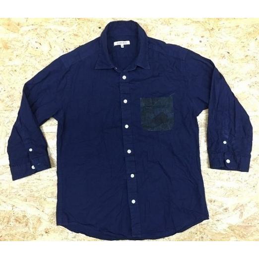 Global Work グローバルワーク Mサイズ メンズ シャツ 半端袖 迷彩柄の胸ポケット レギュラーカラー ネイビー Nvy 紺 Sl Undo Rowa ヤフー店 通販 Yahoo ショッピング
