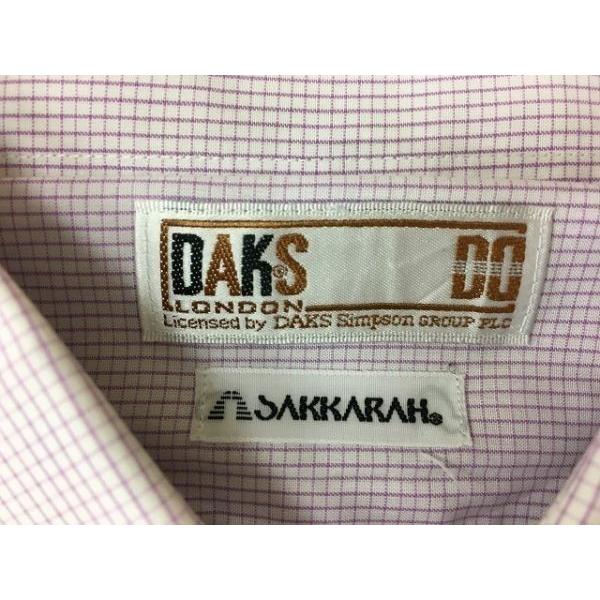 DAKS ダックス LONDON ドレスシャツ ラインチェック柄 胸 DAKS ダックス LONDON ドレスシャツ ラインチェック柄 胸