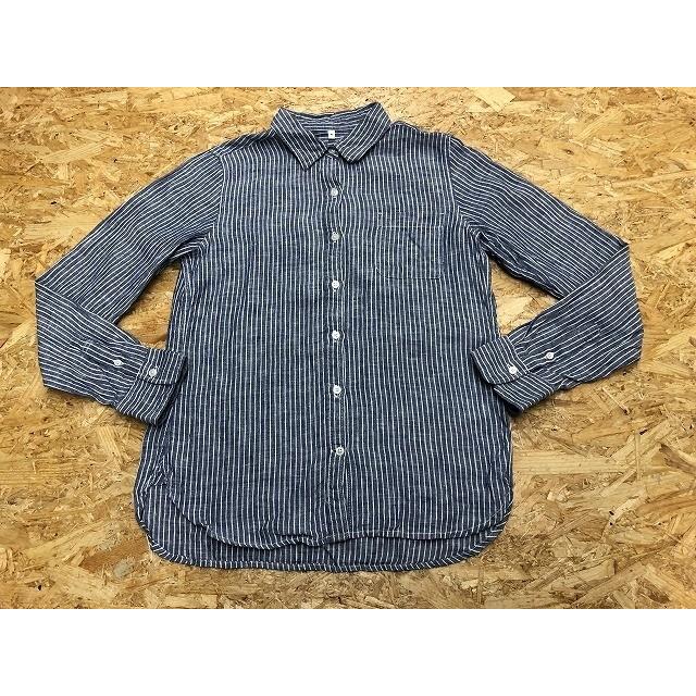 無印良品 むじるしりょうひん Sサイズ レディース シャツ ストライプ 長袖 胸ポケット付き 麻100 ネイビー オフホワイト Sl Undo Rowa ヤフー店 通販 Yahoo ショッピング