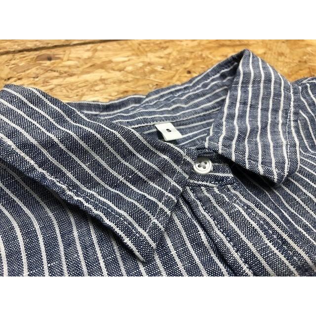 無印良品 むじるしりょうひん Sサイズ レディース シャツ ストライプ 長袖 胸ポケット付き 麻100 ネイビー オフホワイト Sl Undo Rowa ヤフー店 通販 Yahoo ショッピング