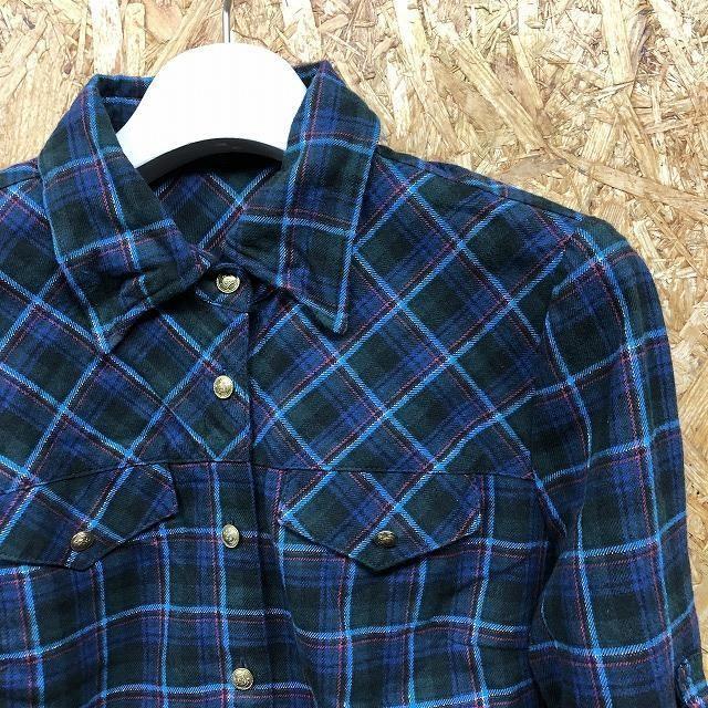 CECIL McBEE セシルマクビー 起毛シャツ チェック柄 メタル