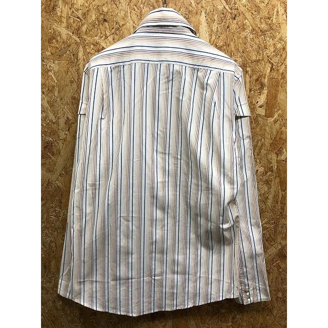 mil frutas designs バーンストーマー Mサイズ メンズ シャツ 胸に鳥の刺繍 マルチストライプ 長袖 綿100% オフホワイト×青×茶系など | アダプト | 09