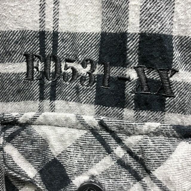 エドウィン EDWIN XV シャツ ソフトネル 起毛 バックプリント チェック 胸刺繍 両胸ポケット エポレット 長袖 綿100% LY グレー×黒 メンズ | EDWIN | 03