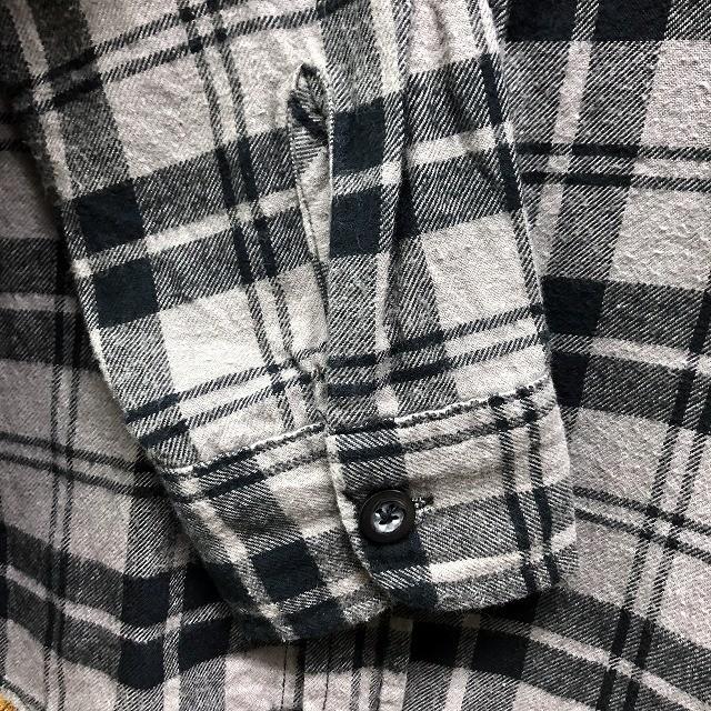 エドウィン EDWIN XV シャツ ソフトネル 起毛 バックプリント チェック 胸刺繍 両胸ポケット エポレット 長袖 綿100% LY グレー×黒 メンズ | EDWIN | 04