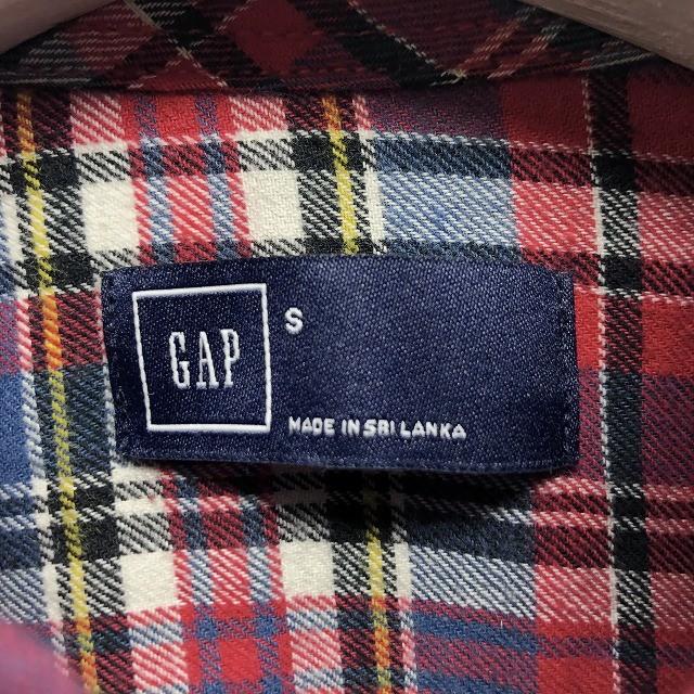 チェック柄　赤　スリーブ GAP ギャップ Sサイズ メンズ シャツ ソフトネル チェック柄 胸