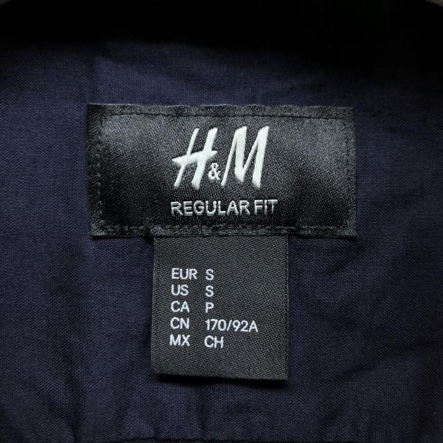 H M エイチアンドエム S メンズ 薄手 花柄シャツ 隠しボタンダウン イラスト プリント ラウンドテール 長袖 綿100 ネイビー 紺 Sl Undo Rowa ヤフー店 通販 Yahoo ショッピング