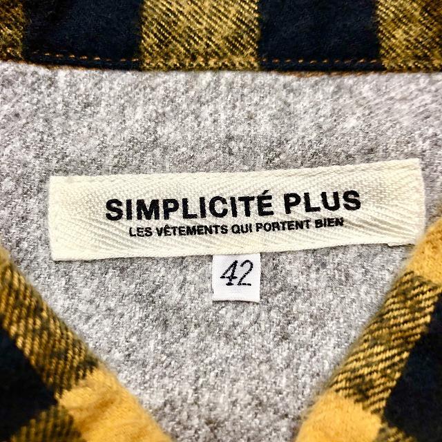 SIMPLICITÉ plus ビジネススーツ チェック柄 Simplicite シンプリシテェプリュス SIMPLICITE PLUS シャツ