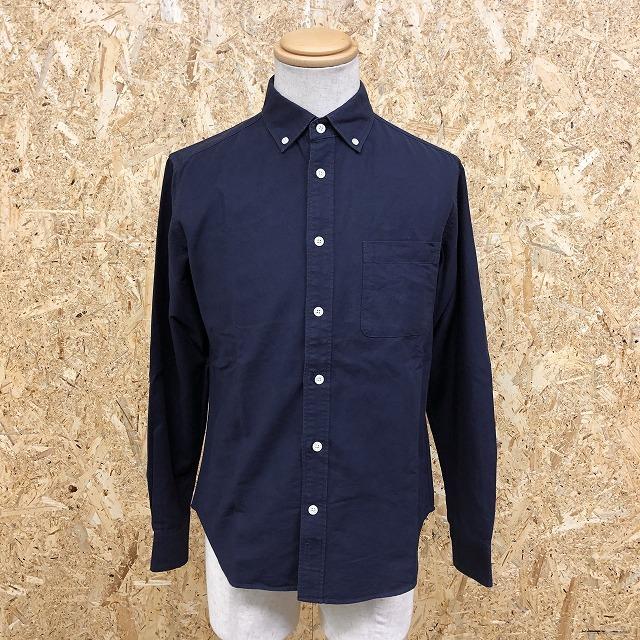 Global Work グローバルワーク S メンズ シャツ ボタンダウン ポケット 無地 ラウンドテール 長袖 プラケットフロント 綿100 ネイビー 紺 Sl Undo Rowa ヤフー店 通販 Yahoo ショッピング