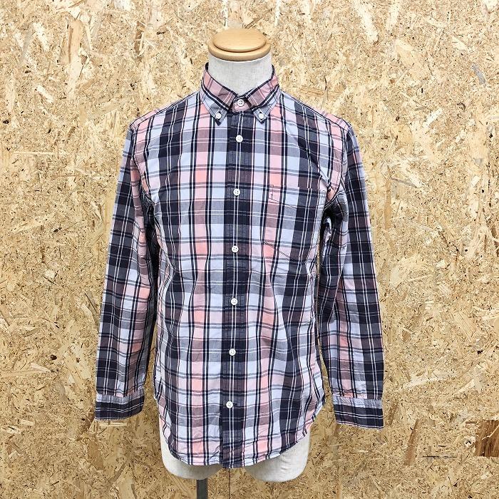 Gap ギャップ S メンズ シャツ チェック柄 ボタンダウン 胸ポケット付き 長袖 ロングスリーブ 綿100 ネイビー サーモンピンク Sl Undo Rowa ヤフー店 通販 Yahoo ショッピング