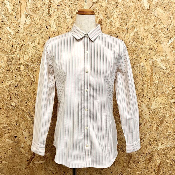 Eddie Bauer エディーバウアー M レディース シャツ ストライプ柄 ポケット無し カフスにボタン2つ 長袖 綿100 ピンク ホワイト グレー Sl Undo Rowa ヤフー店 通販 Yahoo ショッピング
