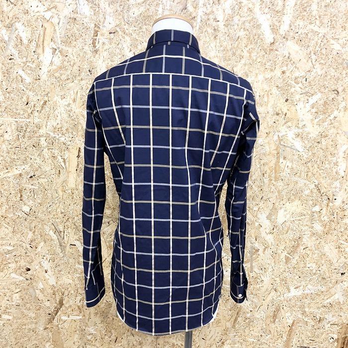 Gu ジーユー M メンズ シャツ チェック柄 ボタンダウン 胸ポケット付き 長袖 綿100 ネイビー イエロー ホワイト 紺 黄 白 Sl Undo Rowa ヤフー店 通販 Yahoo ショッピング
