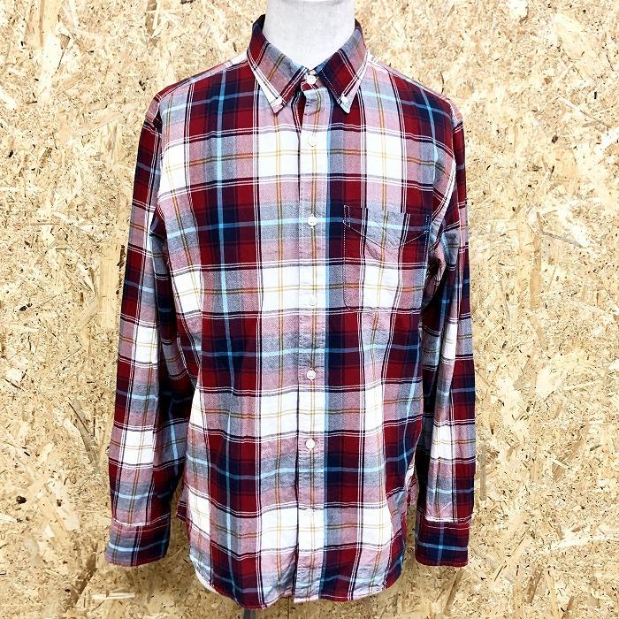 Old Navy オールドネイビー L メンズ シャツ チェック柄 ボタンダウン 胸ポケット付き 長袖 綿100 コットン 赤茶系 水色 茶系 白 紺 Sl Undo Rowa ヤフー店 通販 Yahoo ショッピング