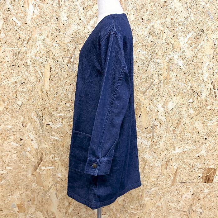 Heart Market ハートマーケット M レディース デニムシャツチュニック Vネック ボタン留め 無地 ノーカラー 長袖 綿100 ブルー 青 Sl Undo Rowa ヤフー店 通販 Yahoo ショッピング