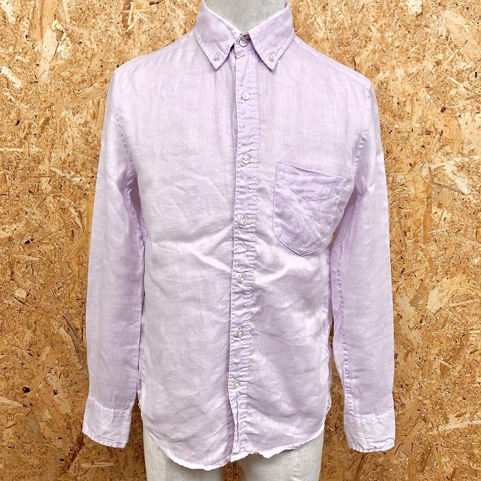 Beams Heart ビームスハート S メンズ 薄手 シャツ ボタンダウン 襟とカフスに花柄裏地 胸ポケット 長袖 服 麻100 ラベンダーパープル 紫 Sl Undo Rowa ヤフー店 通販 Yahoo ショッピング