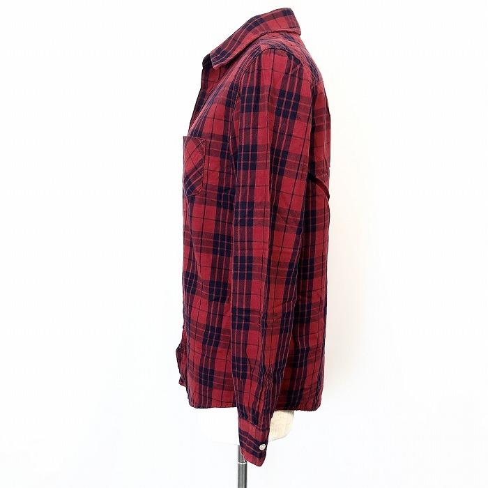 BACK NUMBER バックナンバー チェックシャツ 微起毛 オープンカラー