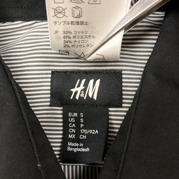 エイチアンドエム H＆M 若干薄手 シャツ ストレッチ ストライプ フレンチフロント 長袖 ポケット無し S グレー 灰色 メンズ 男性 | H&M | 02