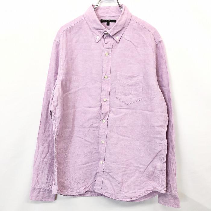 Banana Republic バナナリパブリック L メンズ 男性 シャツ 無地 ボタンダウン 長袖 胸ポケット 麻 綿 ラベンダーパープル 紫 Sl Undo Rowa ヤフー店 通販 Yahoo ショッピング