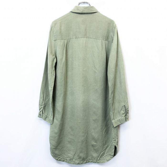 Zara ザラ M レディース シャツ チュニック ワンピース 無地 レギュラーカラー 長袖 ロングスリーブ 胸ポケット グリーンカーキ 緑系 Sl Undo Rowa ヤフー店 通販 Yahoo ショッピング