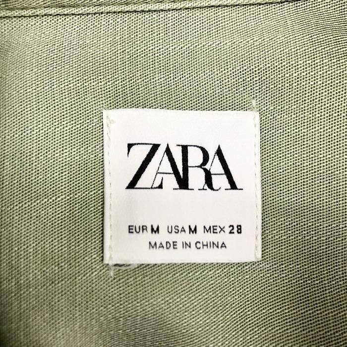 Zara ザラ M レディース シャツ チュニック ワンピース 無地 レギュラーカラー 長袖 ロングスリーブ 胸ポケット グリーンカーキ 緑系 Sl Undo Rowa ヤフー店 通販 Yahoo ショッピング