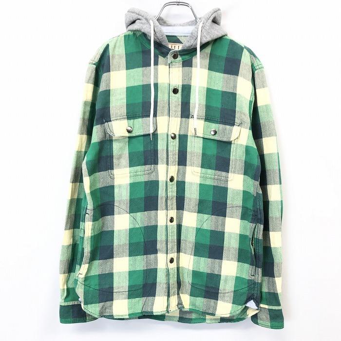 Ills イルズ L メンズ 男性 シャツパーカー シャツジャケット ネルシャツ チェック ヘリンボーン ドットボタン 長袖 綿100 グリーン 緑 Sl Undo Rowa ヤフー店 通販 Yahoo ショッピング