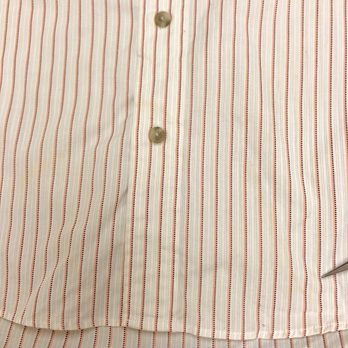 Eddie Bauer - XS メンズ シャツ ストライプ ボタンダウン 長袖 胸ポケット 綿100% ホワイト×ベージュ系×サーモンピンク×ボルドー 白 | Eddie Bauer | 02